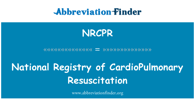 NRCPR: Národný register kardiopulmonální resuscitácia