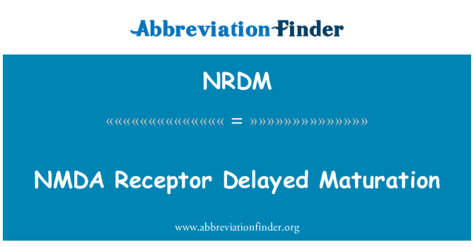 NRDM: NMDA Receptor Delayed Maturation