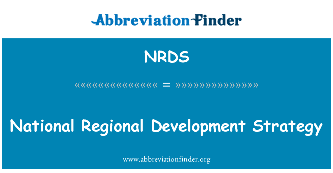 NRDS: Národní regionální rozvojové strategie