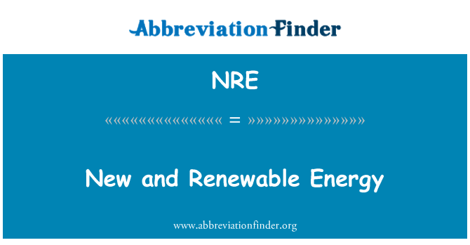 NRE: Energia novas e renováveis