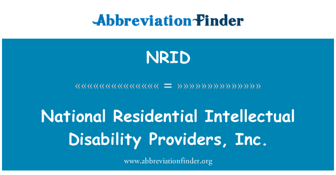 NRID: Nazzjonali residenzjali intellettwali diżabilità fornituri, Inc.