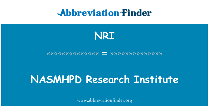 NRI: Enstiti rechèch NASMHPD