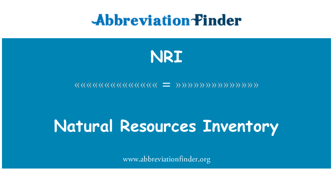 NRI: Inventario de los recursos naturales