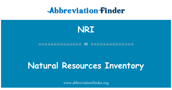 NRI: Inventarju ta ' riżorsi naturali