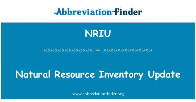 NRIU: Actualización del inventario de recursos naturales