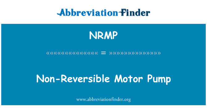 NRMP: Non-vratnej motorové čerpadlo