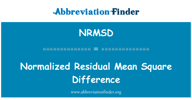 NRMSD: Normaliserade resterande menar kvadratiska skillnaden