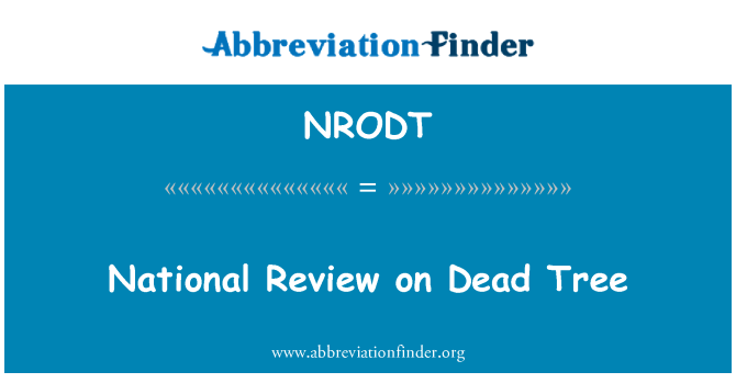 NRODT: استعراض وطني على الشجرة الميتة.