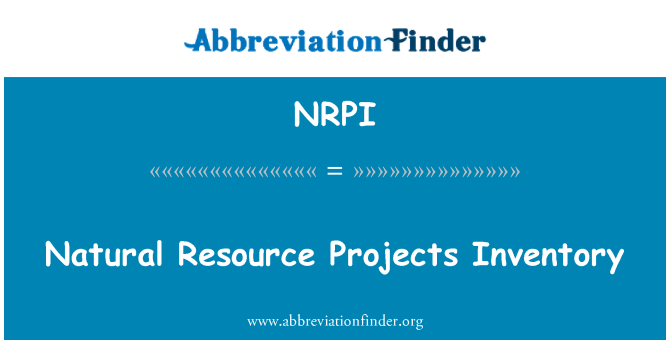 NRPI: Inventarju ta ' proġetti tar-riżorsi naturali