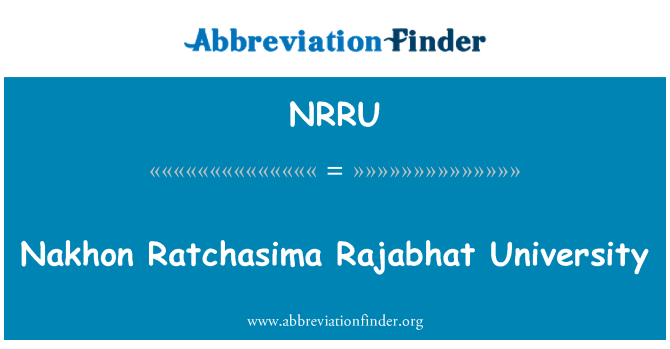 NRRU: Nakhon Ratchasima Rajabhat University