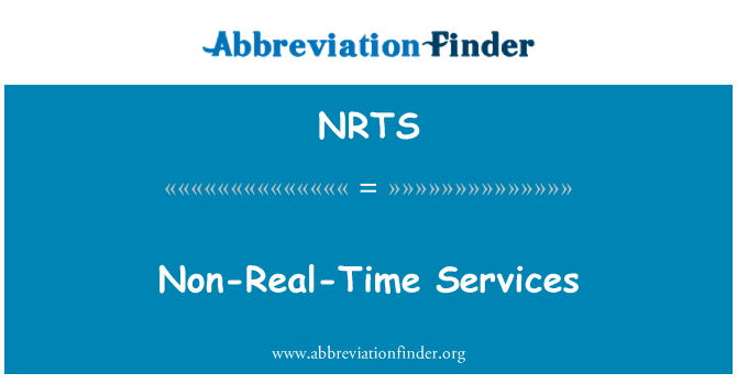 NRTS: Real Time teenused