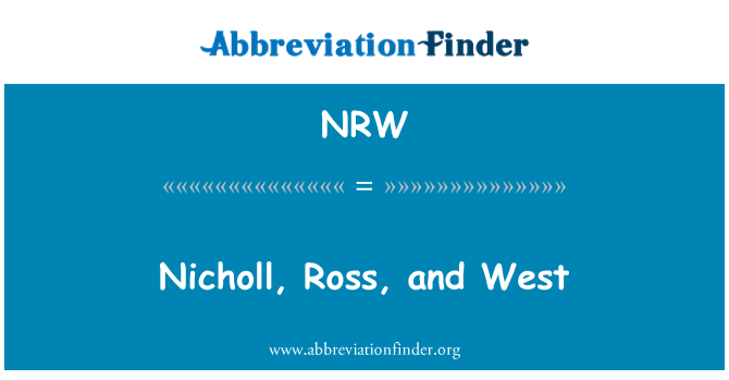 NRW: Nicholl, Ross in West