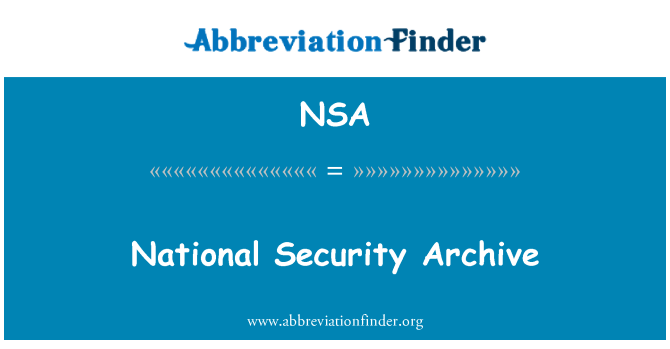 NSA: National Security Archive