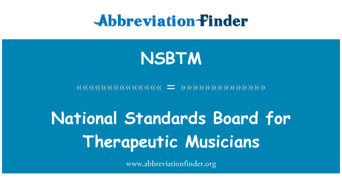 NSBTM: Nationalen Standards Board für therapeutische Musiker