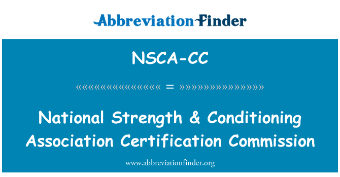 NSCA-CC: 國家實力與空調協會認證專業委員會