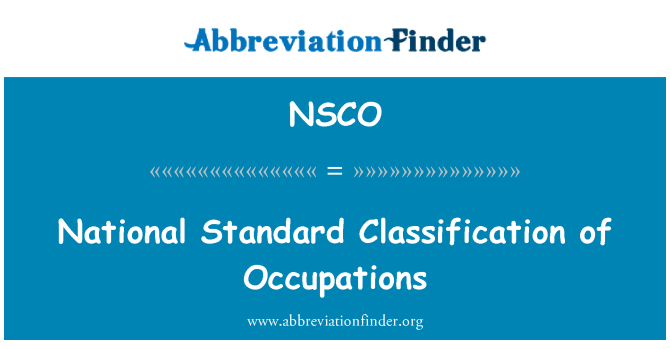 NSCO: Národní standardní klasifikace povolání