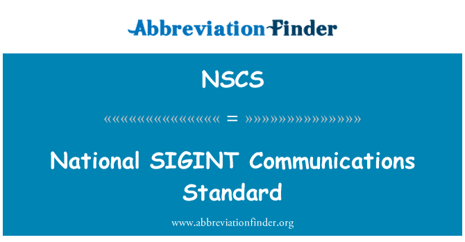 NSCS: Nacionalinės SIGINT ryšio standartas