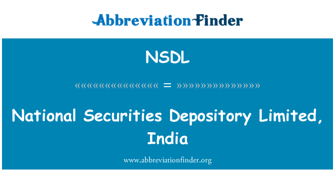 NSDL: จำกัดศูนย์รับฝากหลักทรัพย์แห่งชาติ อินเดีย