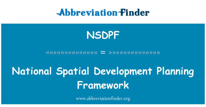 NSDPF: Национальные пространственного планирования развития