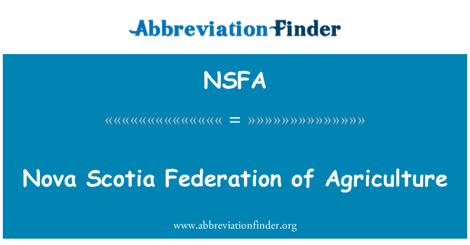 NSFA: נובה סקוטיה הפדרציה של חקלאות