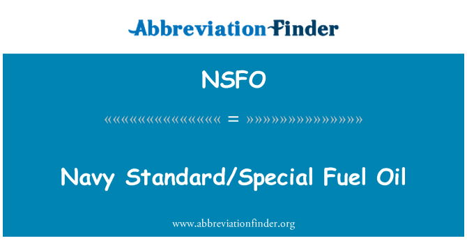 NSFO: 海军标准/特别燃料石油