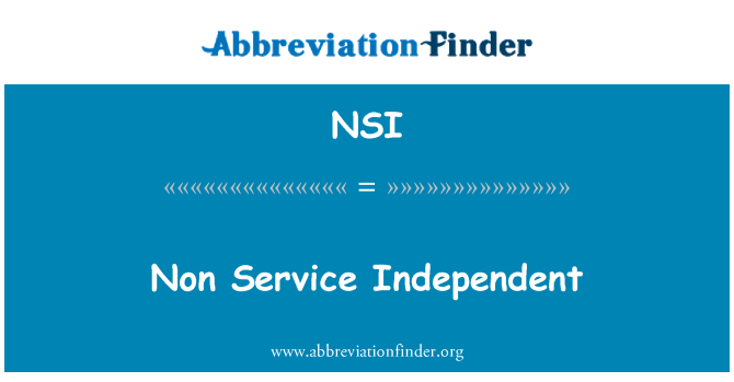 NSI: Sèvis ki pa endepandan
