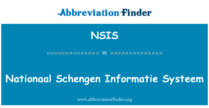 NSIS: Nationaal Schengen Informatie Systeem