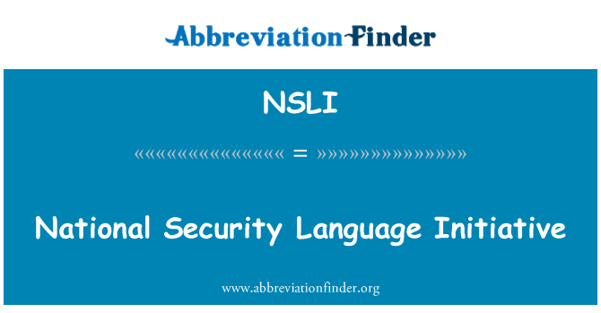 NSLI: Inisyativ lang sekirite nasyonal
