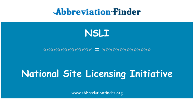 NSLI: Iniciativa de licenciamento Site nacional