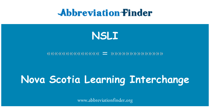 NSLI: Nova Scotia lernen Interchange