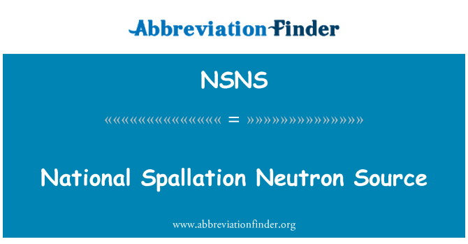 NSNS: Nacionalinės Spallation neutronų šaltinį