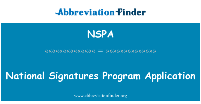 NSPA: Nationella signaturer Program ansökan