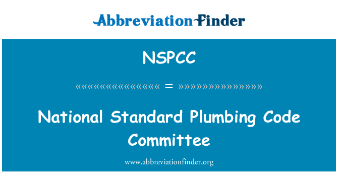 NSPCC: Comitato del codice impianto idraulico Standard nazionali