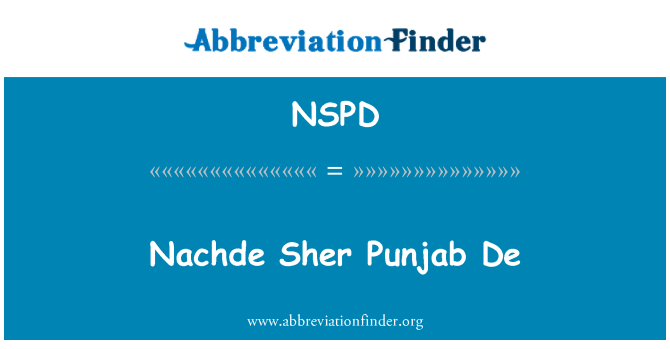 NSPD: Nachde Sher Punjab De