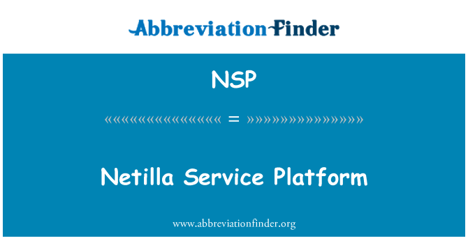 NSP: Platfòm sèvis Netilla