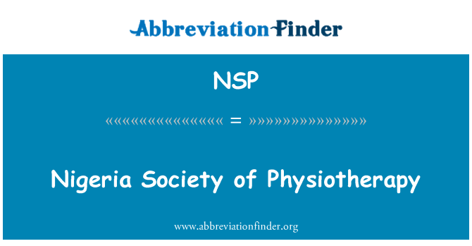 NSP: Nijerya sosyete de fizyoterapi