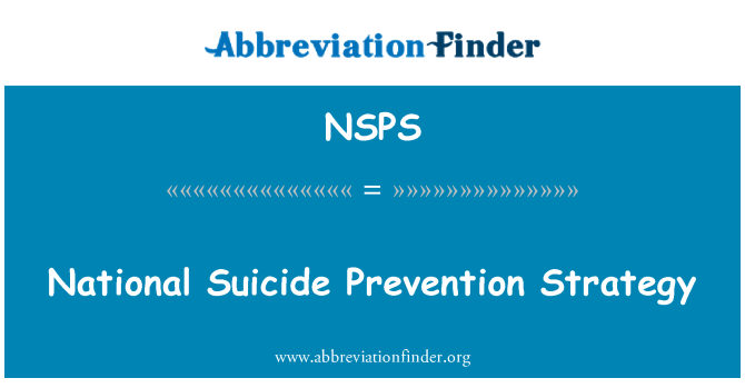 NSPS: Nationale zelfmoord preventiestrategie