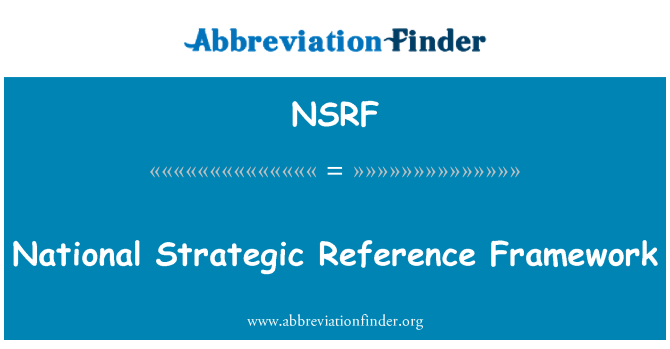 NSRF: National Strategic Reference Framework