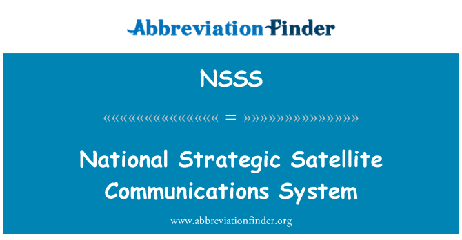 NSSS: قومی حکمت عملی سیٹلائٹ مواصلات نظام