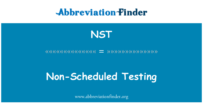 NST: Izredni testiranje