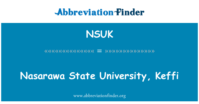 NSUK: Nasarawa State University, Keffi