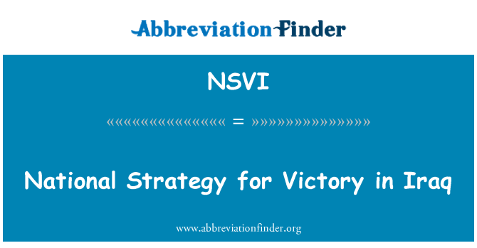 NSVI: L-istrateġija nazzjonali għall-Victory fl-Iraq