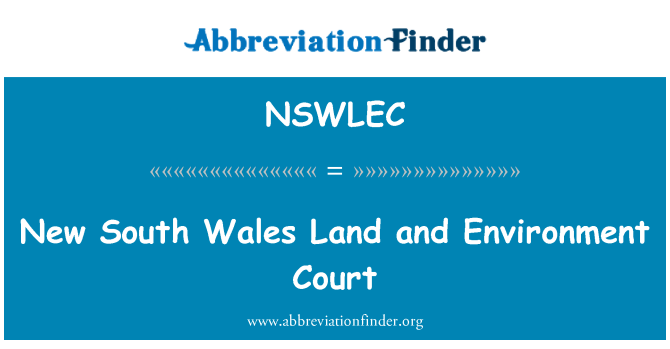 NSWLEC: Nouvo disid Wales peyi ak anviwònman tribinal