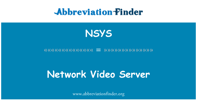 NSYS: Sieťový Video Server