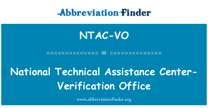 NTAC-VO: Úrad národného Technical Assistance Center-overenie