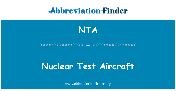 NTA: Velivoli di Test nucleari