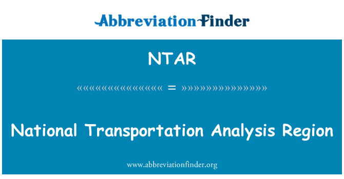 NTAR: Regione di analisi trasporto nazionale