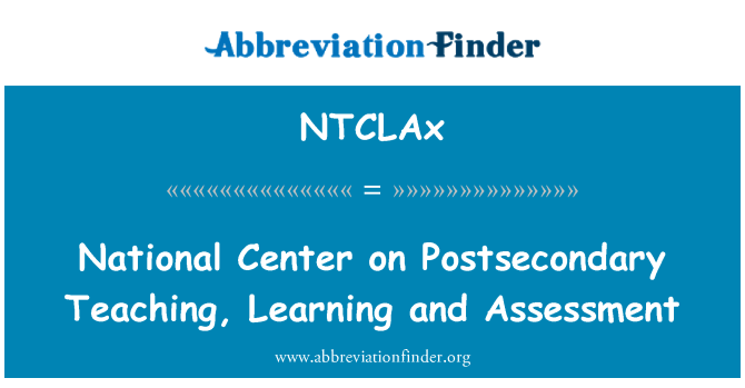 NTCLAx: Postsecondary शिक्षण, सीखने और आकलन पर राष्ट्रीय केंद्र