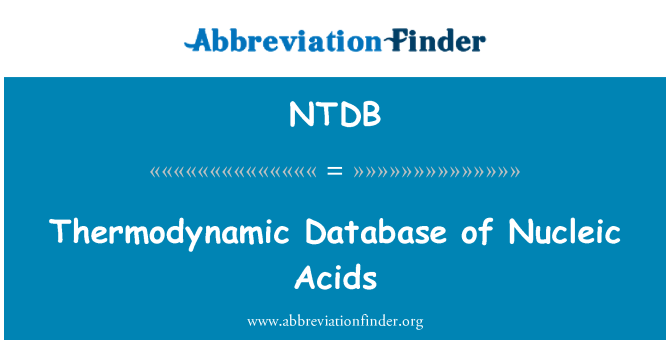 NTDB: Thermodynamic Database of Nucleic Acids