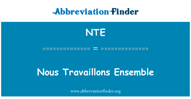NTE: Nous Travaillons Ensemble